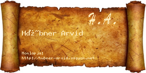 Hübner Arvid névjegykártya